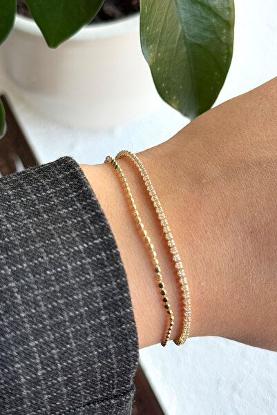 Leo'Stone سوار من الفولاذ المقاوم للصدأ للنساء من السلسلة المزدوجة من السلسلة...