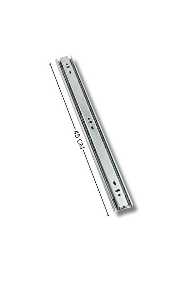N.S NAMARK 45cm Smooth Pole Metal Drawer Slide – High Quality Silver Rust-Resistant Drawer Rail
