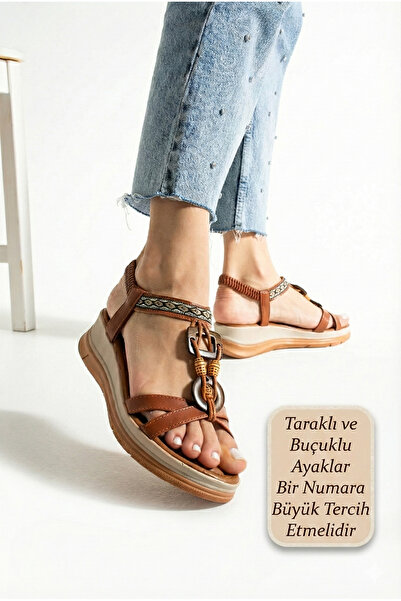 Ayax Sandale Taba Daily pentru femei cu accesorii elegante