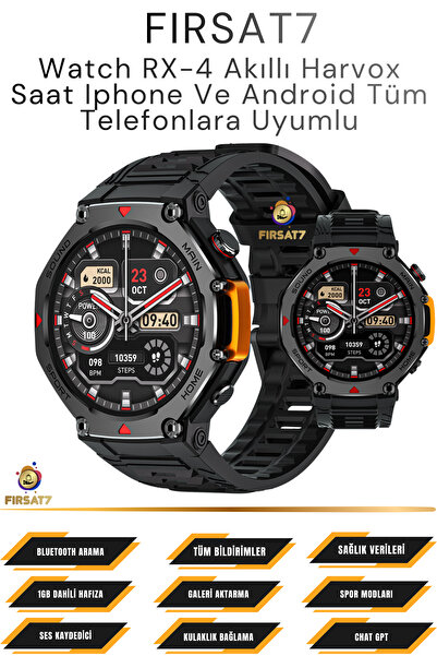 Genel Markalar Fırsat7 Watch RX-4 Akıllı Saat Iphone Ve Android Tüm Telefonla...