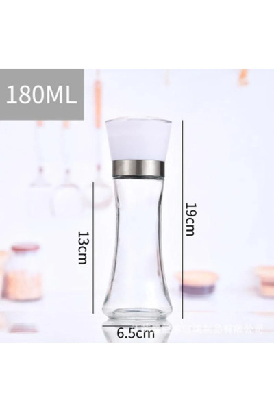 ABYZ Manual Salt and Pepper Grinder 180ml – Elegant White Design, Granulation Adjustment, 19x6.5cm