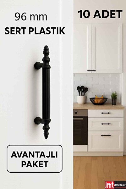 İMT AKSESUAR Sert Plastik 96 Mm Siyah Mobilya Mutfak Dolabı Komidin Tv ünütes...
