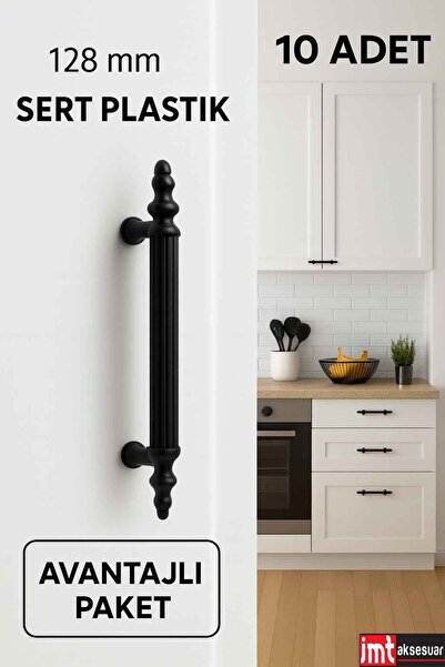 İMT AKSESUAR Sert Plastik 128 Mm Siyak Mobilya Mutfak Dolabı Komidin Tv ünüte...