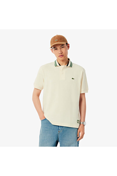 Lacoste قميص بولو كلاسيكي بتصميم مخطط، صناعة فرنسية - PH5421-00-XFJ