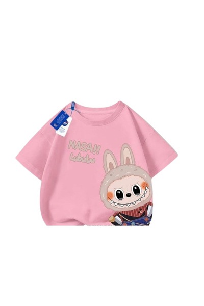 OEM Tricou Bumbac cu imprimeu Labubu – 100% Bumbac, Confort si , albastru,