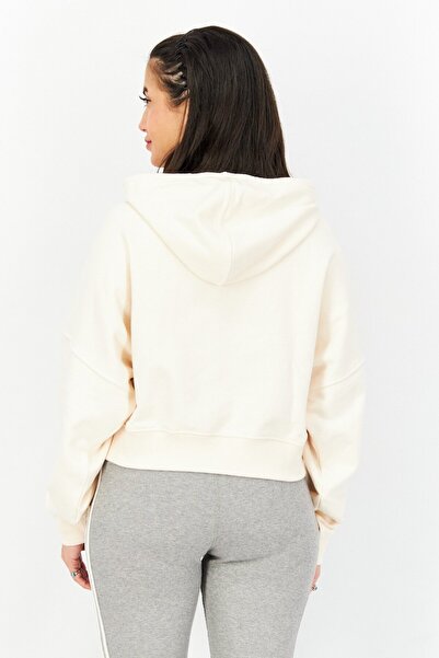 adidas Women Sportswear Fit Brand Logo Training Hoodie, Cream