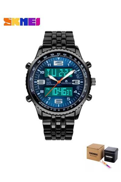 Skmei ساعة يد رياضية خارجية رقمية LED مقاومة للماء حتى عمق 30 مترًا 1032