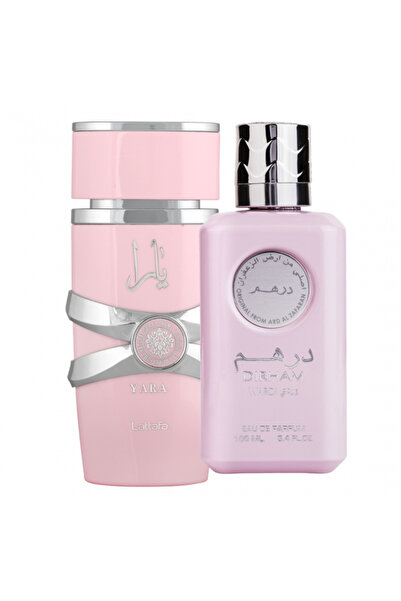 lattafa Pack of 2 women's perfumes 100ml: Yara + Dirham Wardi