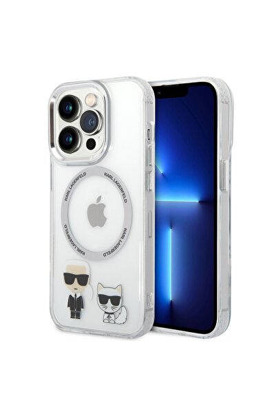 Karl Lagerfeld Case for iPhone 14 Pro Max, Hardcase MagSafe, Transparent