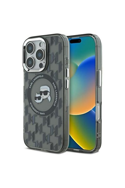 Karl Lagerfeld Carcasă pentru iPhone 16 Pro, IML MagSafe, Neagră