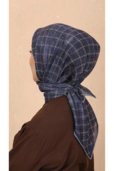 locella Soft Pamuk Eşarp Lacivert-3