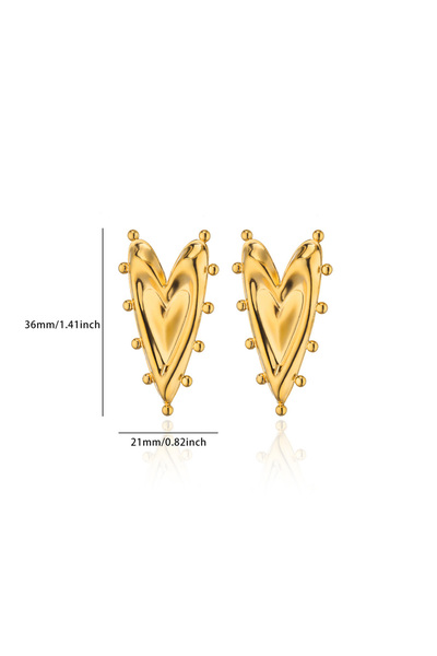 Choice E4846G Vintage Geometric Heart Earrings For Women Gold Color Stainless...
