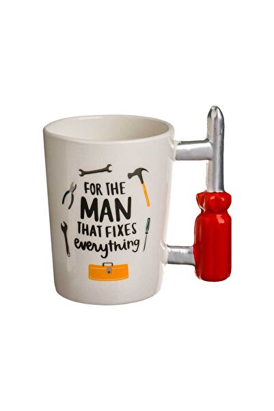 Housevetta Ceramic mug for men, with 3D screwdriver handle, 360 ml