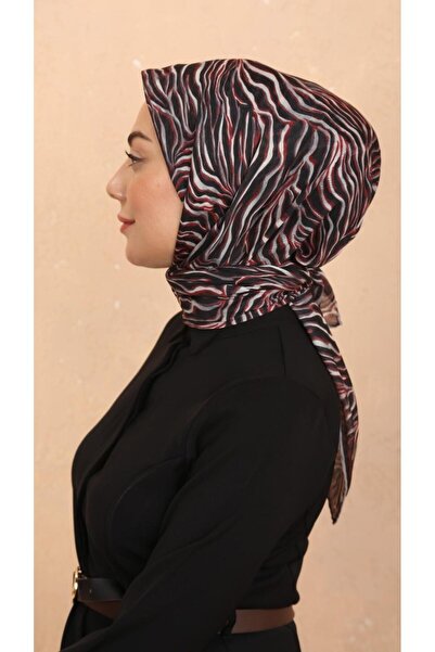 locella Soft Pamuk Eşarp Siyah Kırmızı-9