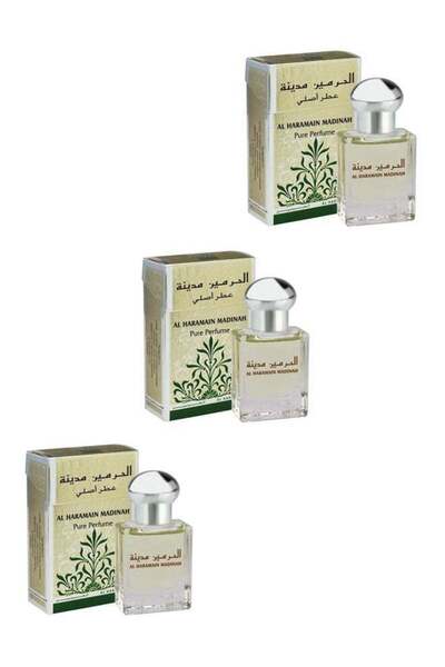Al Haramain 3 قطع زيت عطر المدينة المنورة 15 مل - للجنسين