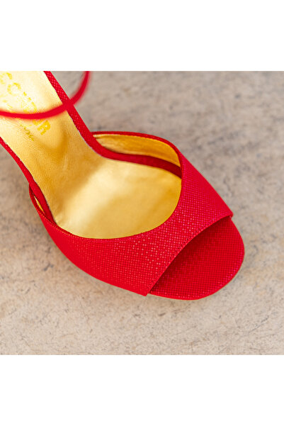 OEM Women's Sandals Made of Genuine Leather Louise Red - 38