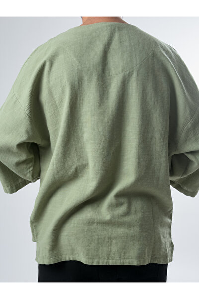 COCOPELLI Ανδρικό πράσινο μπλουζάκι με γιακά αχλάδι με κοντό μανίκι COC2612