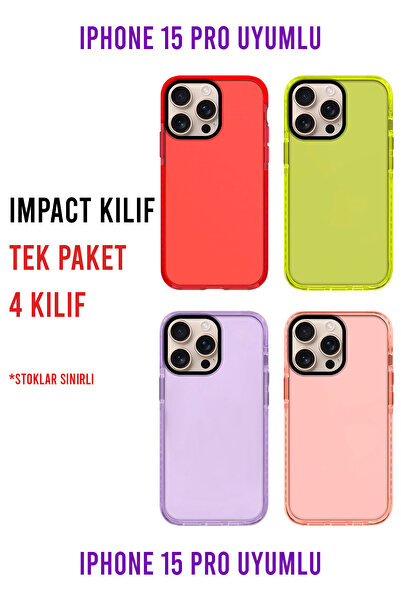 shoptocase iPhone 15 Pro Compatible 4 Pieces Case Single Price Impacts Phone Case