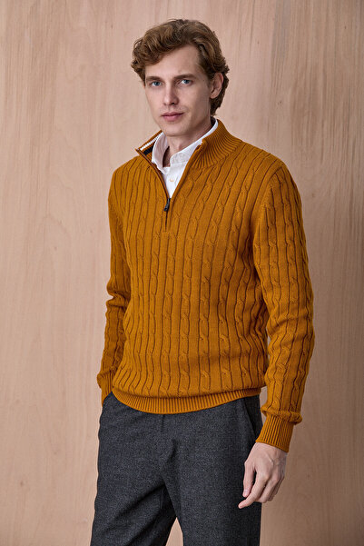 SMILE Dramen Yellow 100% Cotton Zippered Knitwear