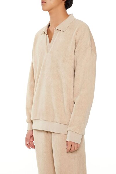 Forever 21 Yumuşak Dokulu Polo Yaka Sweatshirt
