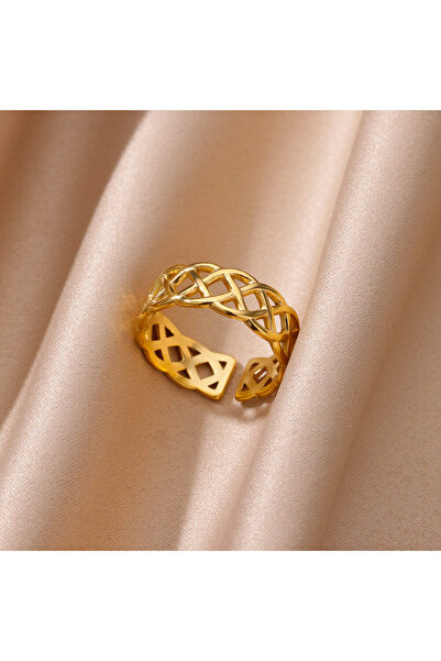 Choice JZ6306G خاتم مفتوح على شكل قلب من الفولاذ المقاوم للصدأ باللون الذهبي ...