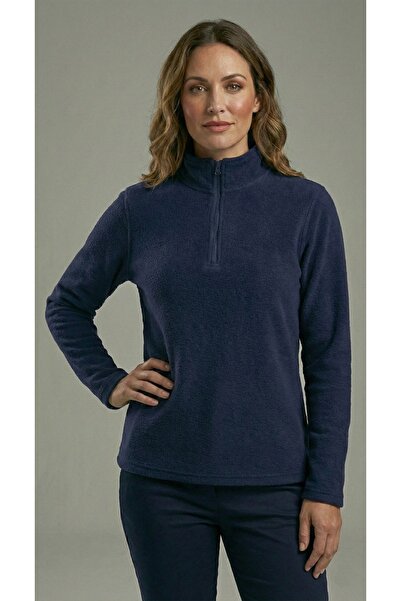 BESKAR Γυναικείο φούτερ με μισό φερμουάρ ψηλός λαιμός Winter Thermal Fleece