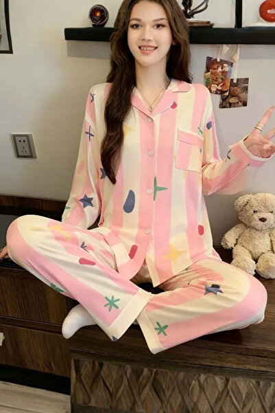 Muchmy Cozy Women's Pajama Set With Fun Prints Two Pieces Girl's Pajama Set
