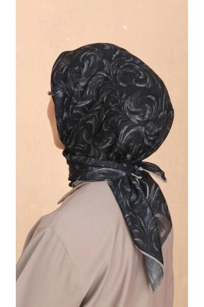locella Soft Pamuk Eşarp Siyah-1