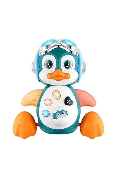 MalPlay Jucarie interactiva Pinguinul dansator cu casca 15.5 x 16 x 10 cm, Blue