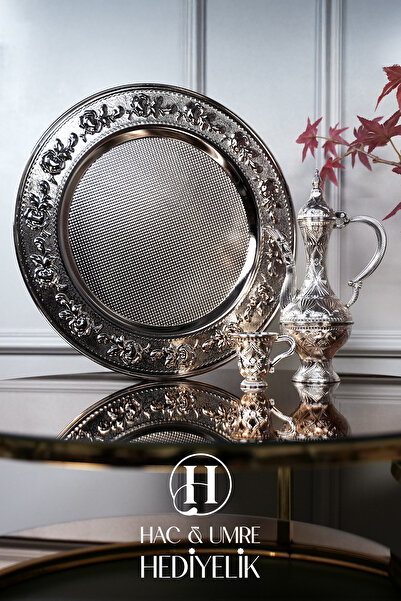 Hac Umre Hediyelik Gümüş Zemzem Takımı | 6 Kişilik Zemzem Sunum Seti | Zemzem...