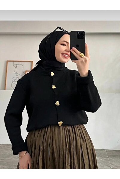 hedef giyim Heart Buttoned Knitwear Cardigan