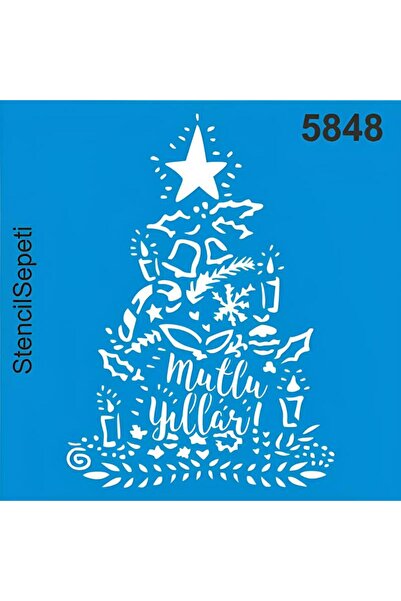 StencilSepeti Yılbaşı - Stencil Boyama Şablonu 20x20cm