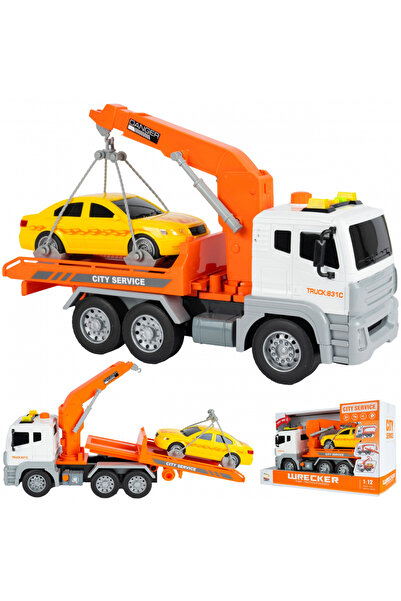 MalPlay Camion de tractare pentru copii 31 cm, cu lumini, sunete si masinuta ...