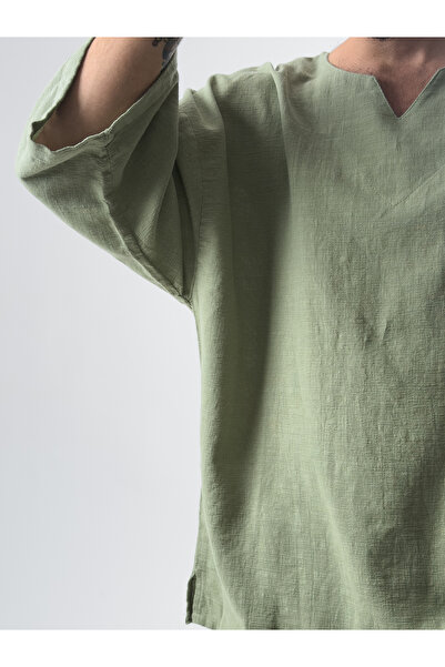 COCOPELLI Ανδρικό πράσινο μπλουζάκι με γιακά αχλάδι με κοντό μανίκι COC2612