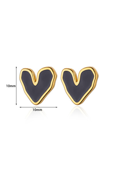 Choice E4460G-2 White Heart Shape Stud Earrings For Women Stainless Steel Aes...