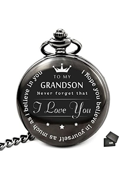 Yash Unisex I Love You Grandson Quartz Pocket Watch