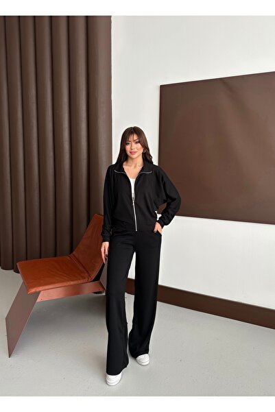 modapark.ist Women's Front Zippered Modal Pants Set