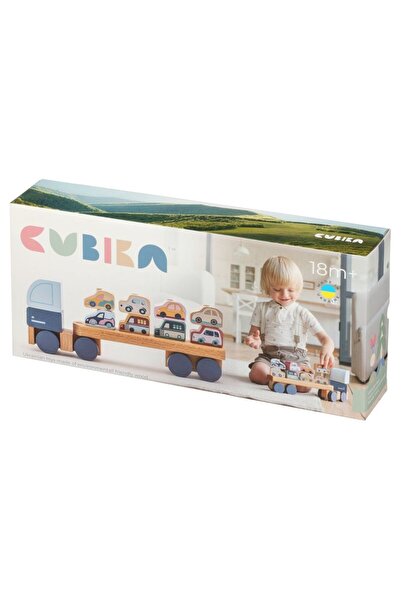 CUBIKA Wooden toy, Cubika, Car Truck - Pastel