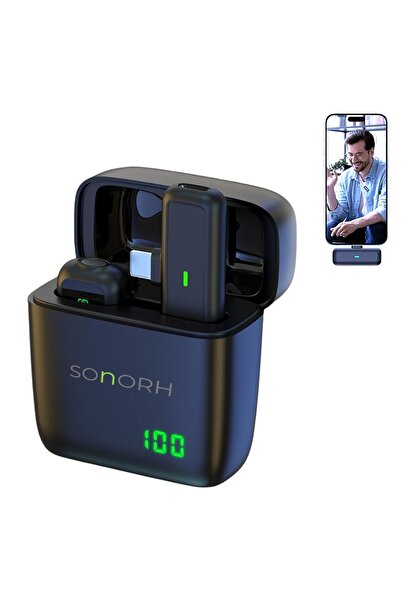 SONORH ® Wireless Lavalier, USB Type-C, Noise Cancellation, Plug&Play, Charging Case, 30-hour Battery