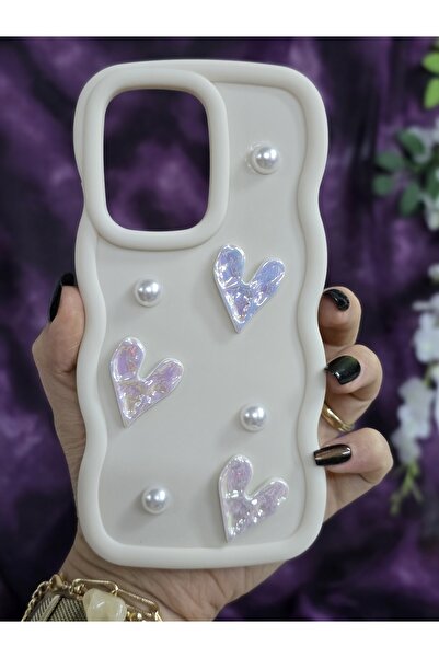 Magic Ring Poco X7 Pro Compatible Shiny Heart & Pearl Detailed Soft Stylish Phone Case