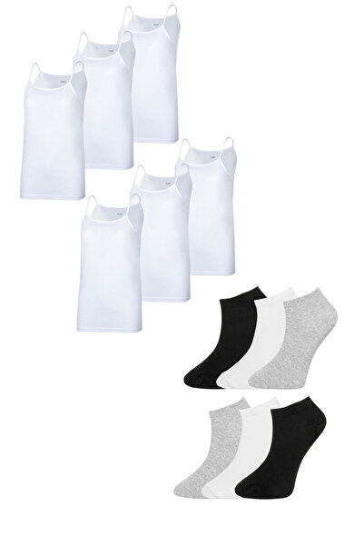 Line Smart 6-Piece Women's 100% Cotton String Strap Athletic Booties Socks Set
