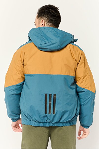 adidas Men Sportswear Fit Long Sleeves Outdoor Jacket, Teal Blue