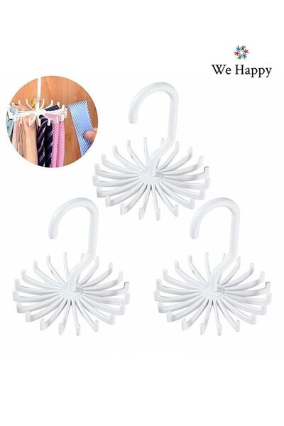 WE HAPPY Tie Holder Belt Hanger with Rotating 20 Hooks Durable Scarf and Acce...