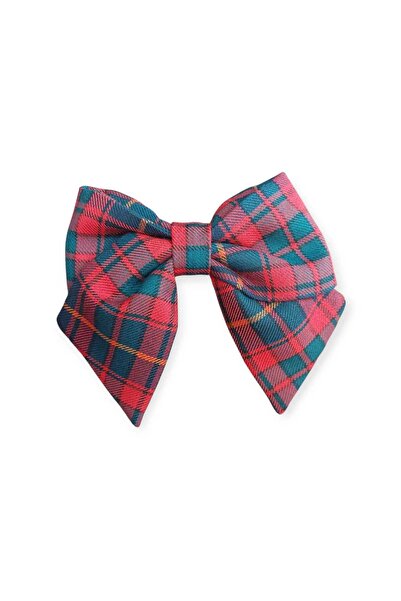 Minvallife Special Design Plaid 8 cm Automatic Clip Short Tail Bow Clasp for New Year and Other Special Occasions