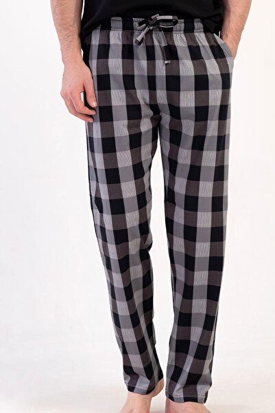 REN 100% cotton plaid men's vienetta plus size single bottom pajamas