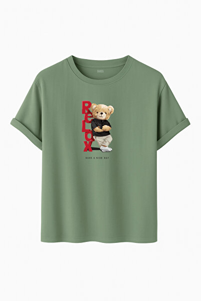 DK DAKSEL Multi-Colored'Relax' Lettering Crew Neck Streetwear Unisex T-Shirt