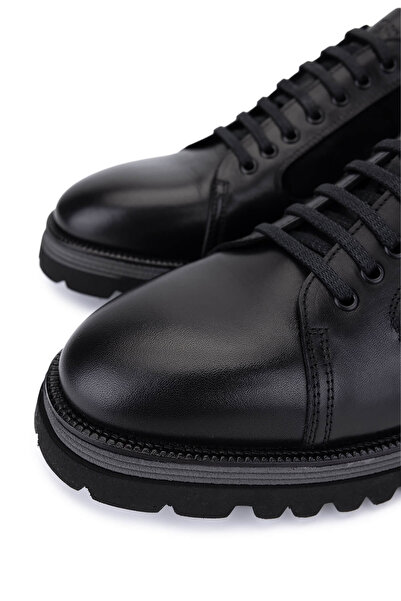 Tamer Tanca Men's Genuine Leather Black Casual Shoes