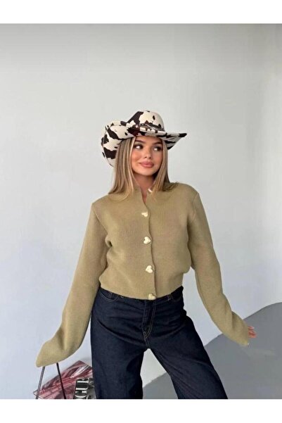 hedef giyim Heart Buttoned Knitwear Cardigan