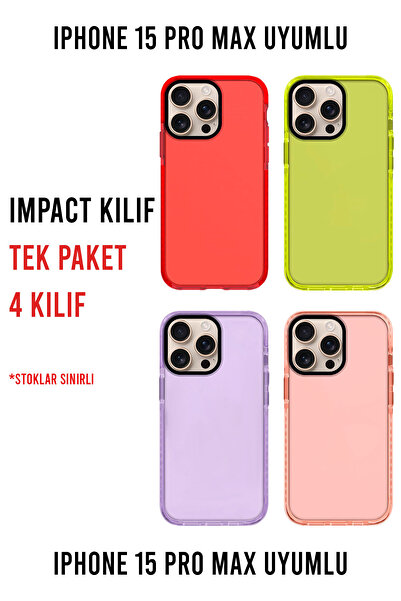 shoptocase iPhone 15 Pro Max Compatible 4 Pieces Case Single Price Impacts Phone Case