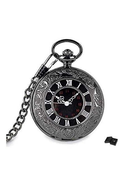Yash Retro Steampunk Roman Number Quartz Pocket Watch